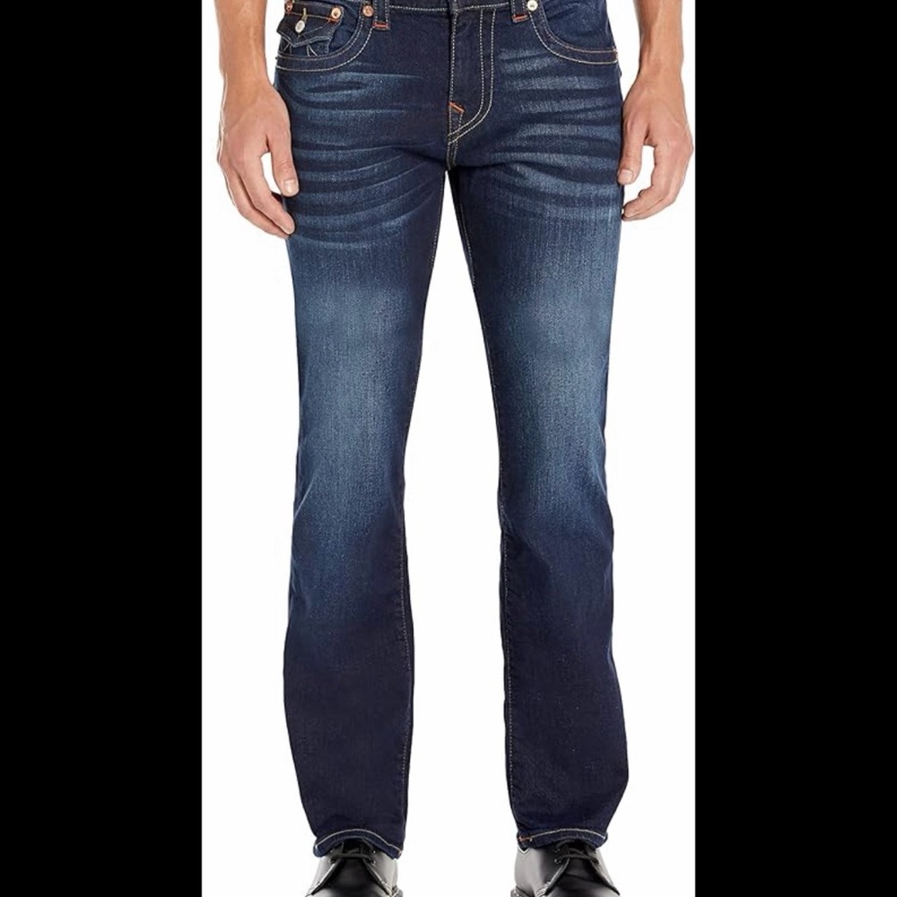 True Religion Men's Dark Blue Slim Straight Jeans